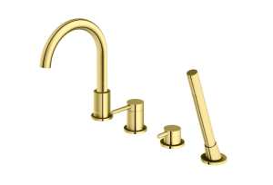 Kohlman AXEL bateria wannowa 4- otworowa złoty połysk QB244AGD