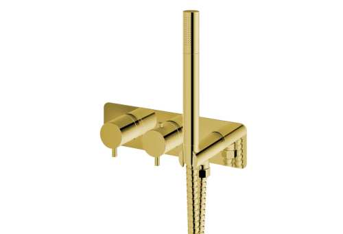 Kohlman AXEL bateria wannowa z termostatem podtynkowa Złota