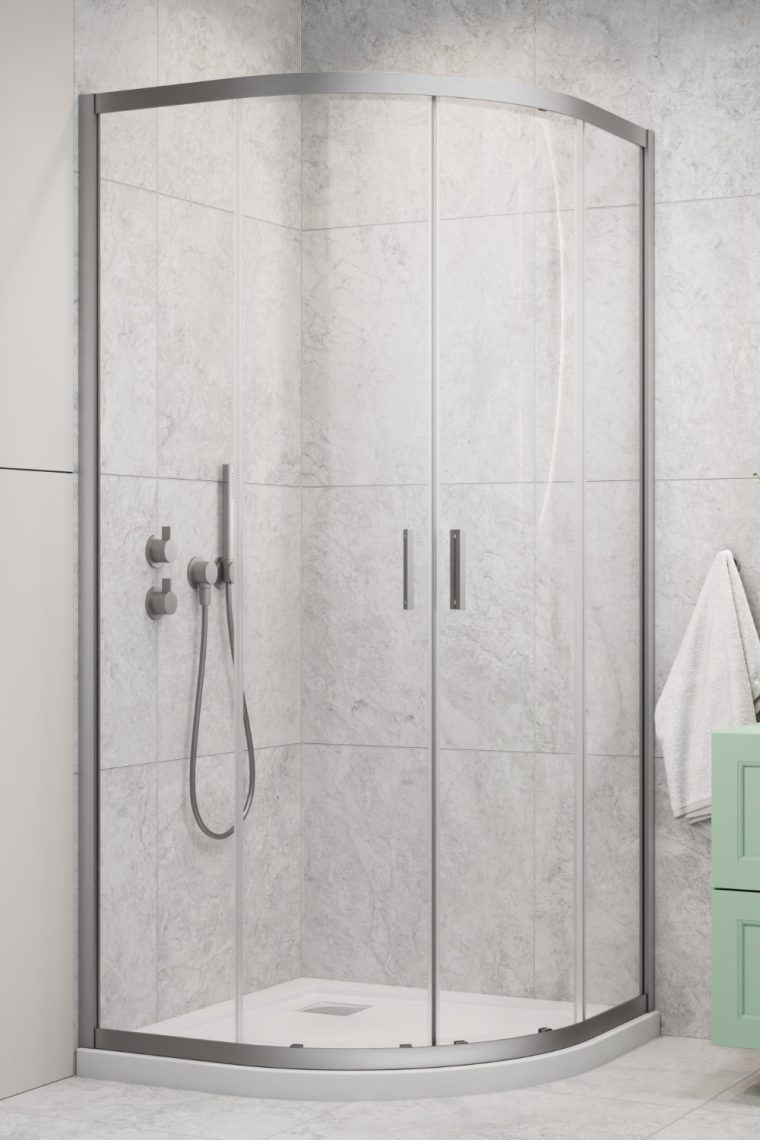 Radaway ALIENTA A 80 x 80 kabina półokrągła suwana nikiel